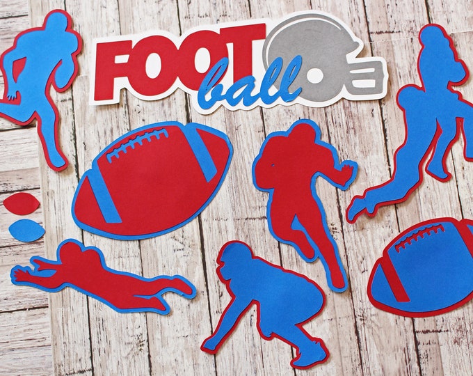 Any Color, Football Die Cuts, Set of 8, Scrapbooking, High School, College Sports, Team Color, Handmade Diecuts, Kids YAFL, Pro, Party Decor