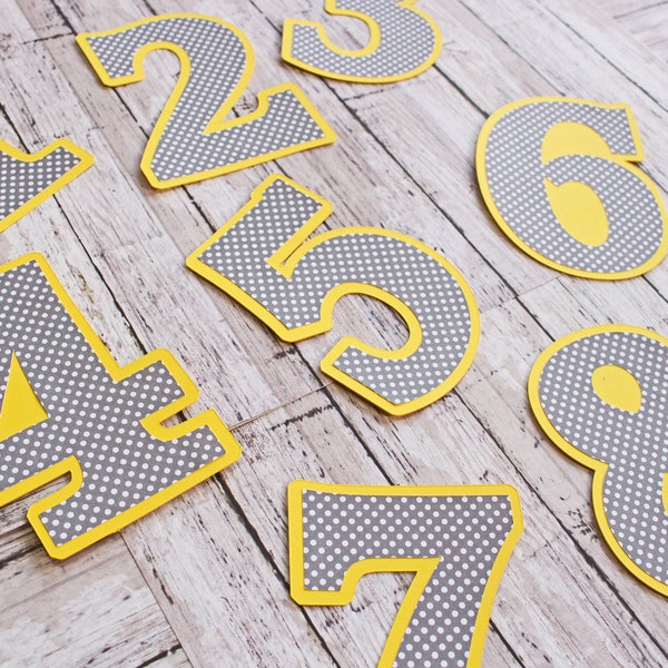 Any Color, Any Pattern, Number Die Cuts, Layered Diecut Set, 12 Month, Baby Months, Birthday Number, Scrapbook Embellishment, Numbered Paper