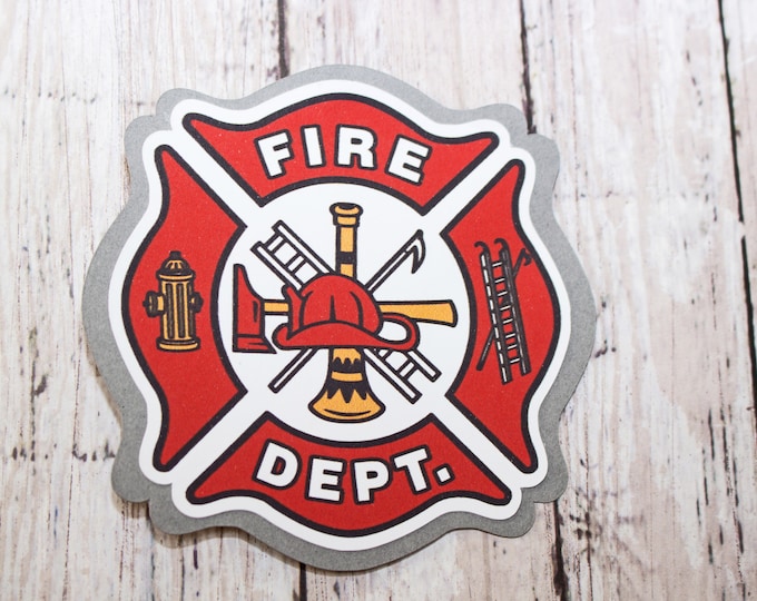 Fire Fighter Die Cut, Fire Dept Die Cut, Fireman Die Cut, Fire Department Die Cut, Firefighter Scrapbook, Fire House Die Cut, Embellishment