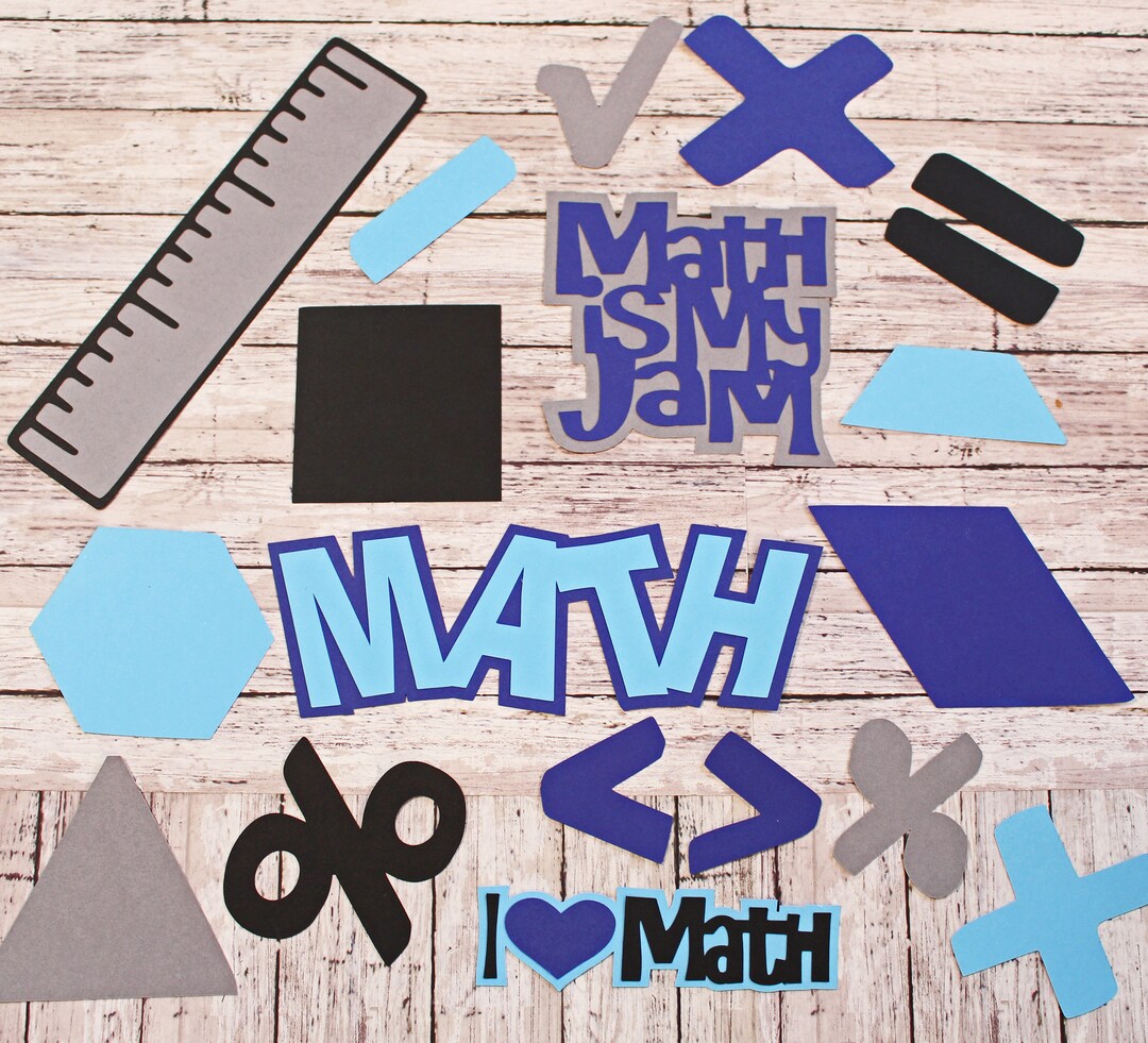Custom Colors, Set of 18, Math Die Cut Set, Math Class Scrapbook ...