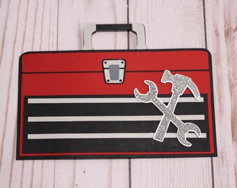 Toolbox Die Cut, Tool Die Cut, Craftsman Die Cut, Handyman Die Cut, Toolbox Scrapbook, Handmade Die Cuts, Garage Tools Die Cuts, Toolbox Die