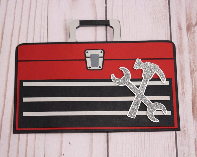 Toolbox Die Cut, Tool Die Cut, Craftsman Die Cut, Handyman Die Cut, Toolbox Scrapbook, Handmade Die Cuts, Garage Tools Die Cuts, Toolbox Die