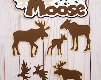 Moose Diecut Set, Moose Sighting Die Cuts, Wildlife Scrapbooks, Wildlife Encounter, Moose Embellishments, Wild Moose Decals, Scrapbook Piece