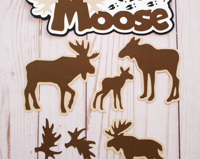 Moose Diecut Set, Moose Sighting Die Cuts, Wildlife Scrapbooks, Wildlife Encounter, Moose Embellishments, Wild Moose Decals, Scrapbook Piece