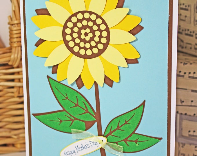 Custom, Sunflower, Handmade, Card, Thinking of You, Happy, Birthday, Mother's Day, Blossom, Graduation, Promotion, Congratulations, Sympathy