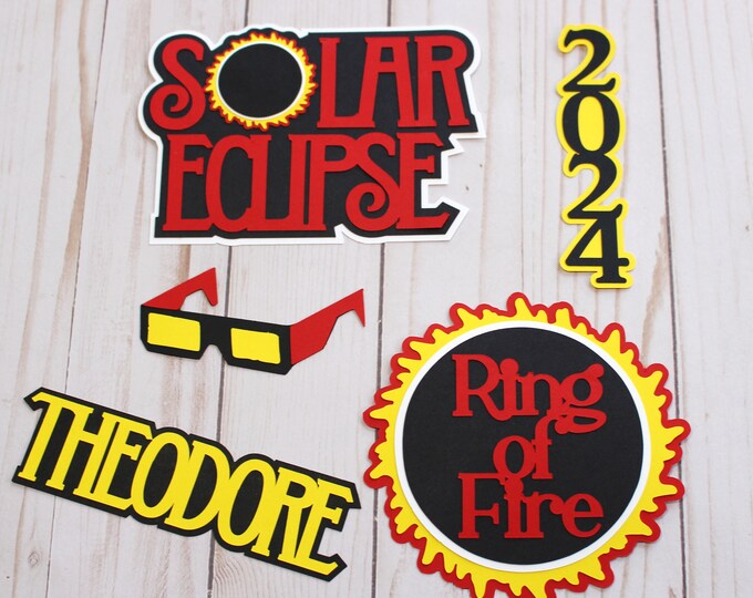 Custom Year, Solar Eclipse Die Cut Set, Ring of Fire Diecuts, Celestial Events, Astronomical Memorabilia, Science Projects, Telescope Views