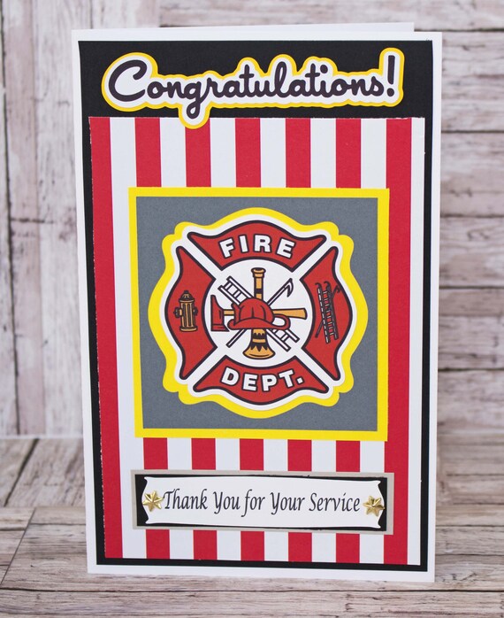 Appreciation Fire Woman FireMen Thank you Men Stars Woman Flip card First Responder Fire Fighter Card