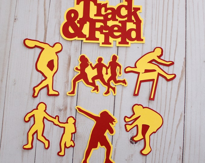 Any Color, Girls Boys or Co-ed, Track and Field,  Die Cut Set, Scrapbooking Items, High School Sports, Team Banquet Decor, 7 Layered Diecuts