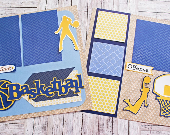 Pick Your Colors, Custom Made, Girls Basketball, Scrapbook Page Set, Memory Book Kit, Ladies Basketball, Custom Mascot Design, Personalized