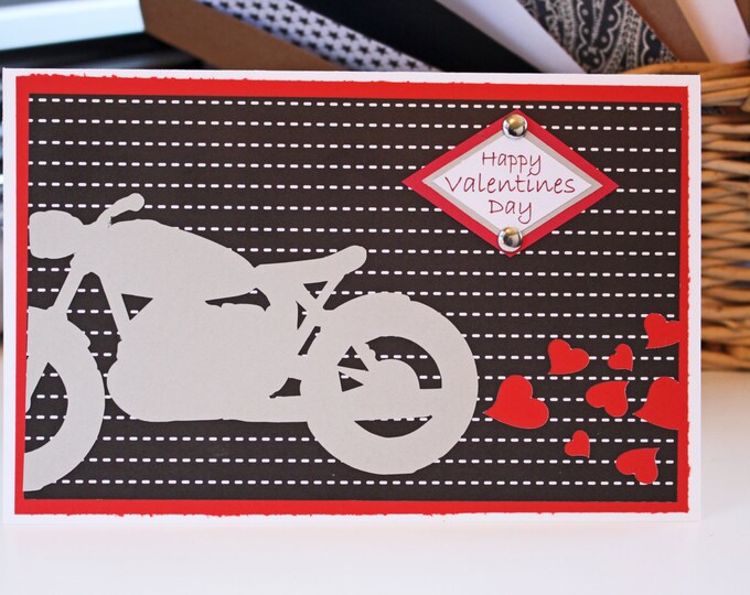 Motorcycle, Heart, Anniversary, Valentine, Handmade, Card, Happy, Valentines, Motorbike, Chopper, Harley, Biker, Bike, Motor, Cycle, Love