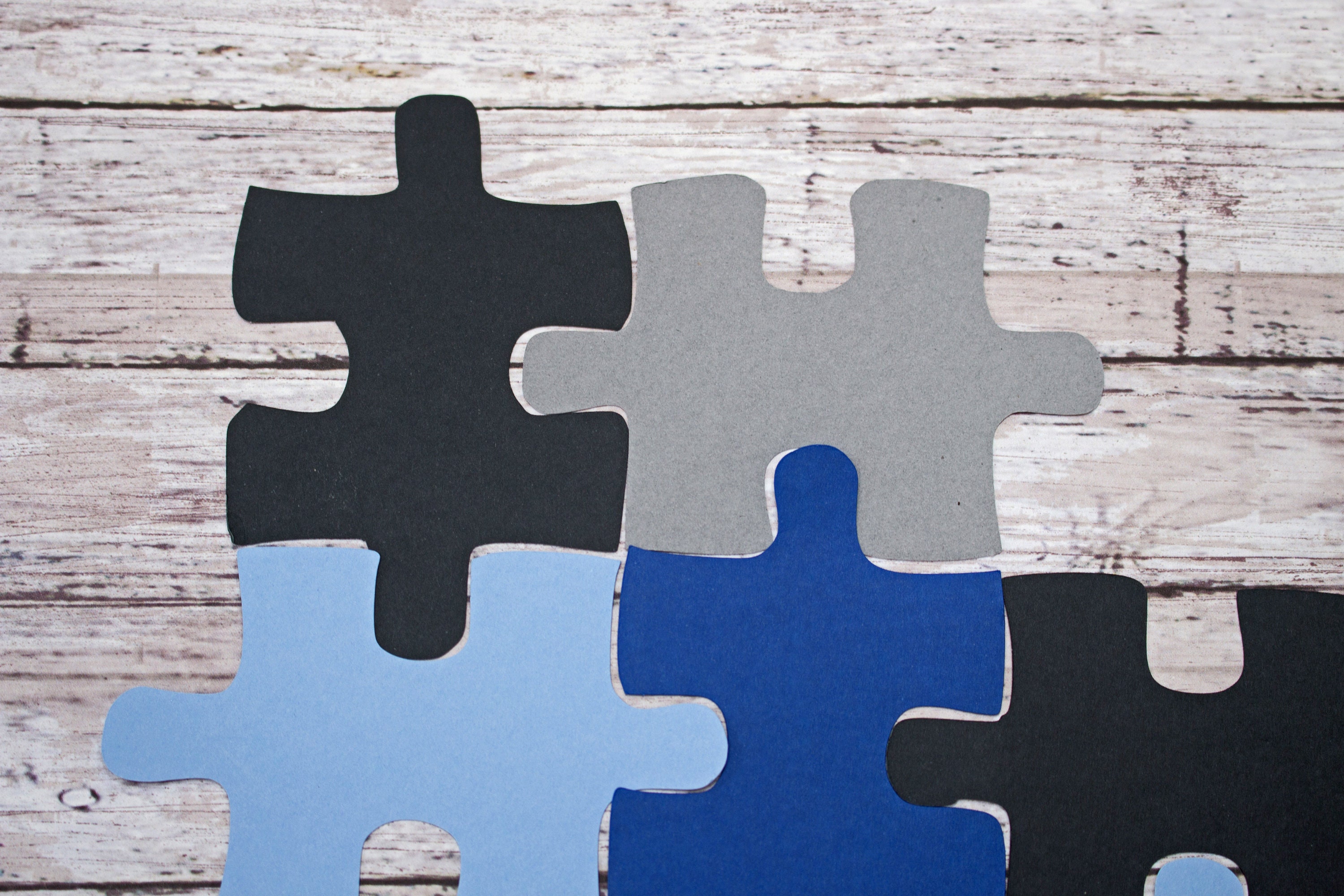 Any 4 Colors, Puzzle Piece Die Cut Set, Set of 8 Large, Set of 16 small