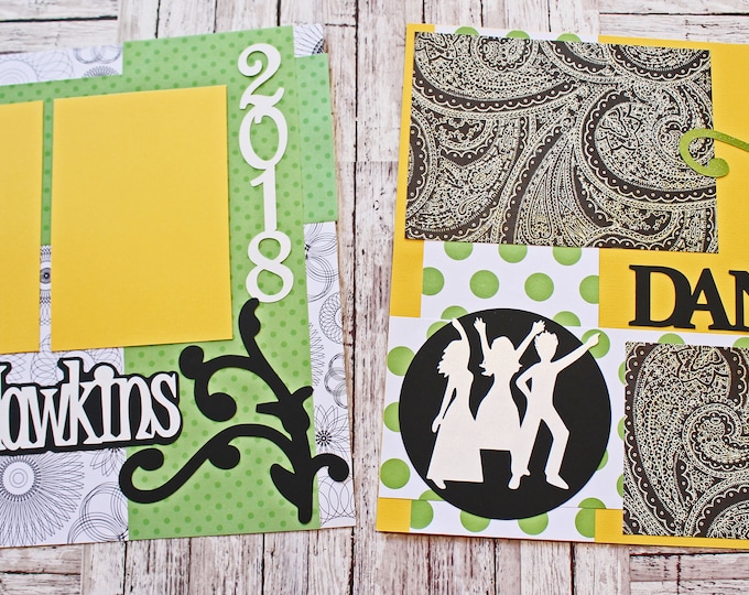 Any Color, Custom Made, Sadie Hawkins Dance, Scrapbook Page Set, Scrap Book Kit, High School Memories,  Premade Memory Pages, Sadies Dance