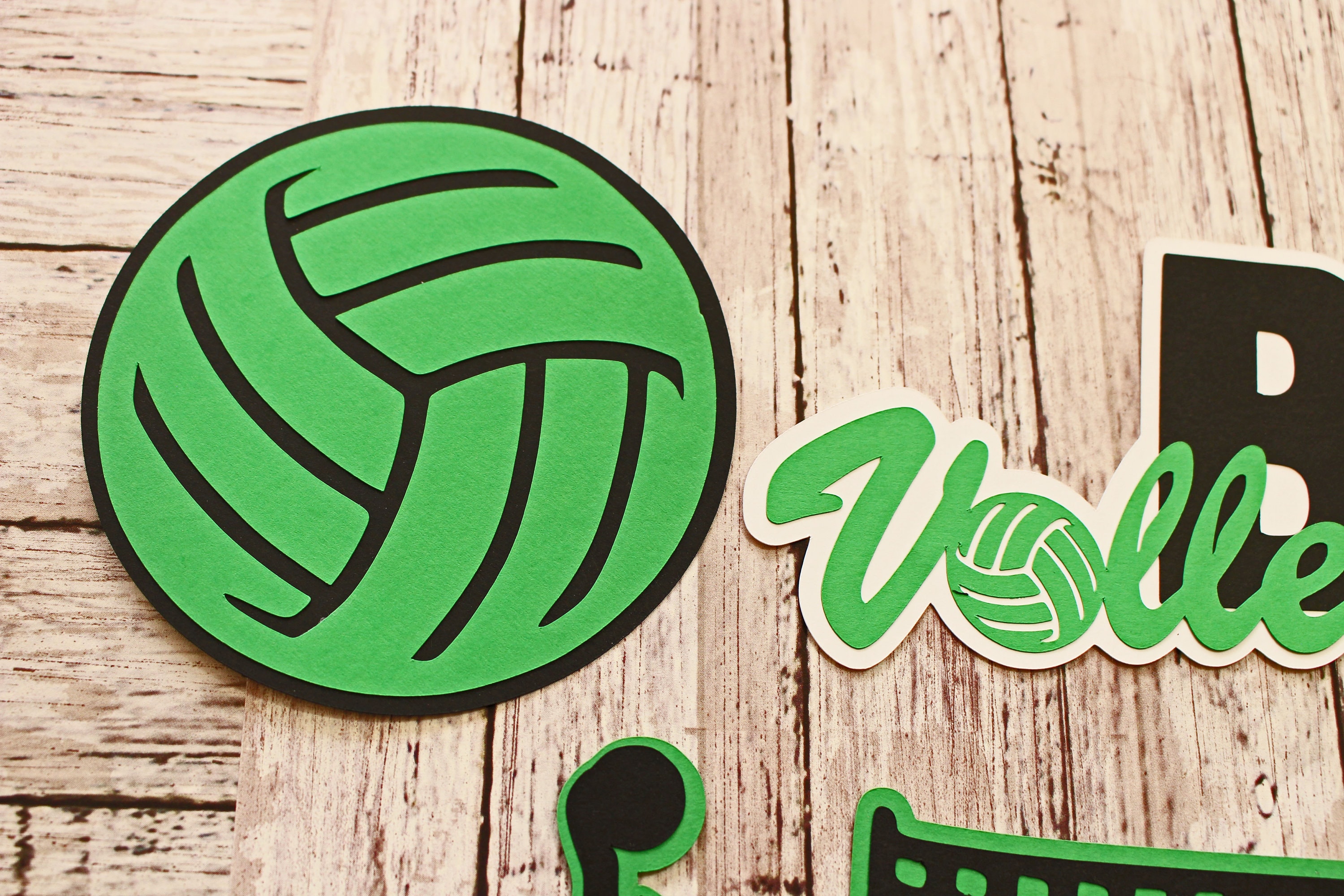 Any Color, Girls Volleyball, Die Cut Set, Female, Scrapbooking Design