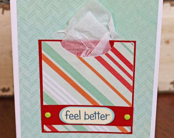 Tissue Box Feel Better Card, Tissue Box Card, Get Well Card, Feel Better, Card, Cold, Flu, Illness, Get Better Soon, Get Well Soon, Handmade