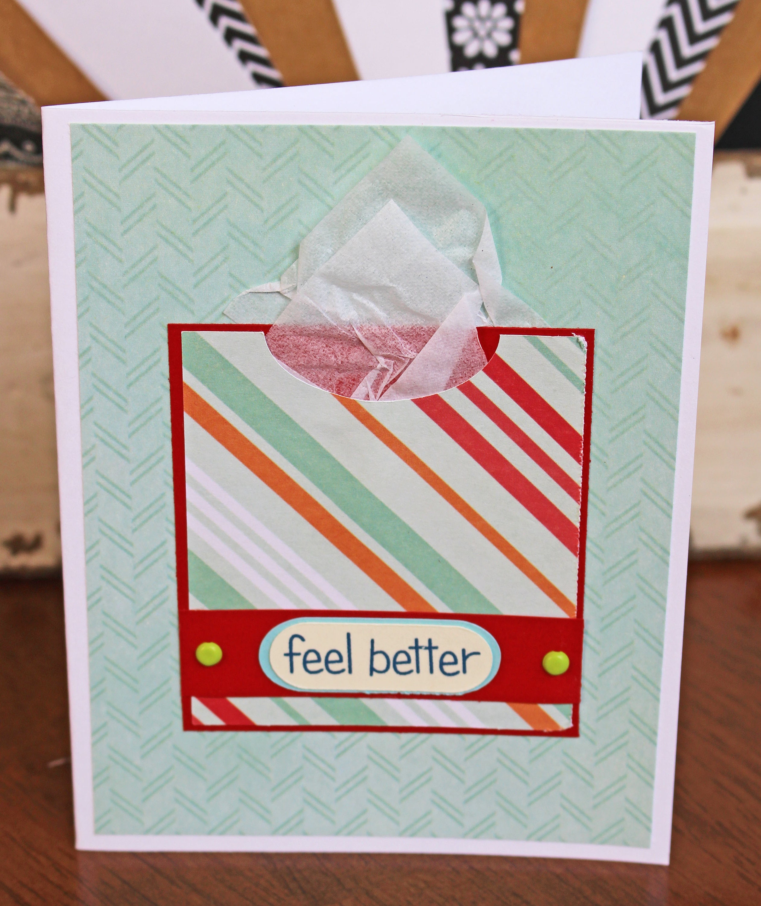 tissue box feel better card tissue box card get well card feel