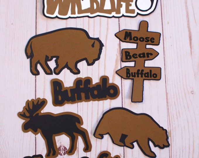 Spotting Wildlife Die Cut Set, Wildlife Viewing Diecuts, Set of 8 Wildlife Die Cuts, Wildlife Photography Scrapbooking, Animal Sightings Set