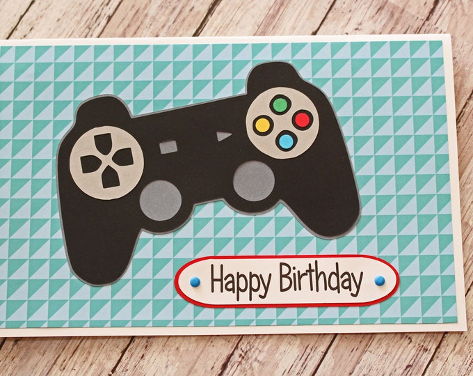 Game Controller Card, Handmade Birthday Card, Card for Teenagers, Tween Birthday, Video Game Card, Custom Greeting, Gamer Birthday Card, Kid