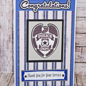 Police Officer Card, Law Enforcement Card, Handmade Card, Retirement, Police, Police Academy, Graduation, Police Dept, Congrats, Thank You