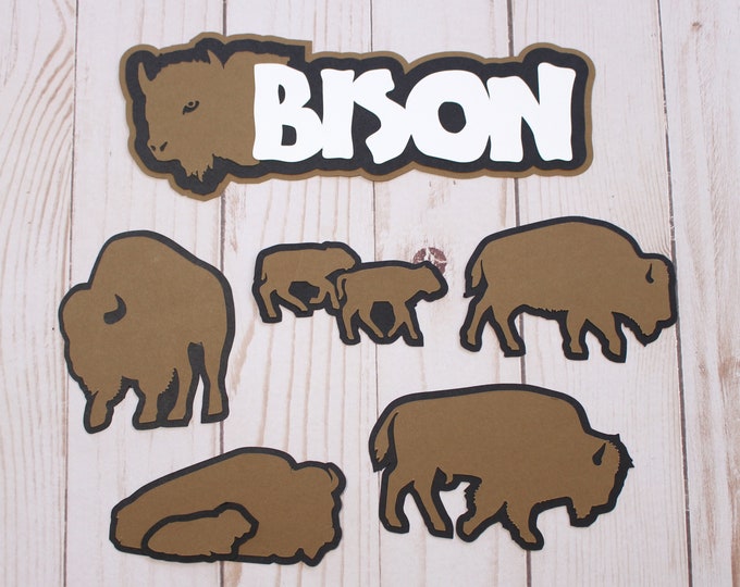 Bison Die Cut Set, Buffalo Diecuts, Wildlife Scrapbooking, Yellowstone Die Cuts, Plains Wildlife, Buffalo Scrapbook Embellishments, Bison