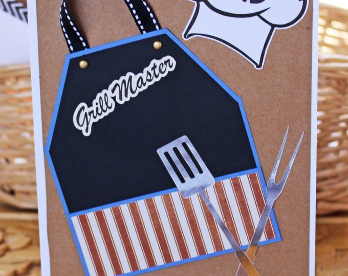 Custom, Grill Master Card, Master of the Grill Card, Father's Day Card, Birthday Card, Grilling Card, Grill Apron, BBQ Card, Grill Card, BBQ