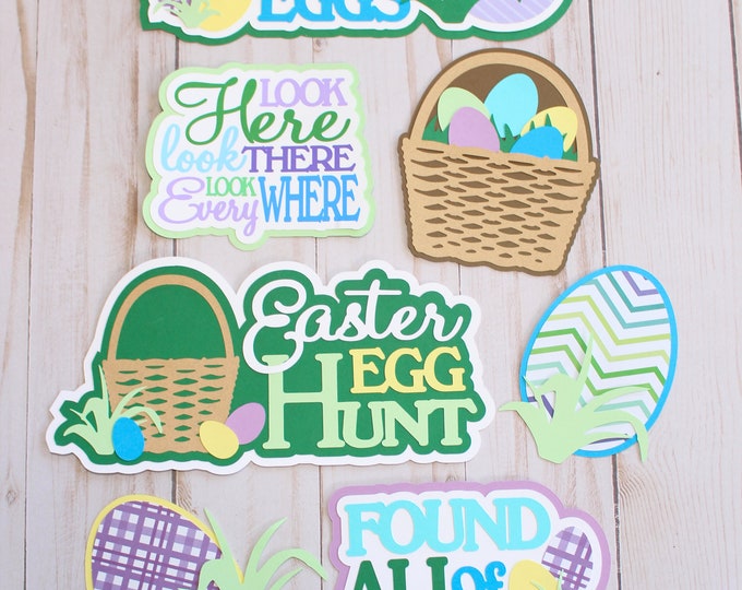 Egg Hunt Die Cut Sets, Easter Egg Hunting, Easter Scrapbook Diecuts, Hunting Easter Eggs, Scap Book Embellishments, Easter Egg Themed Decals