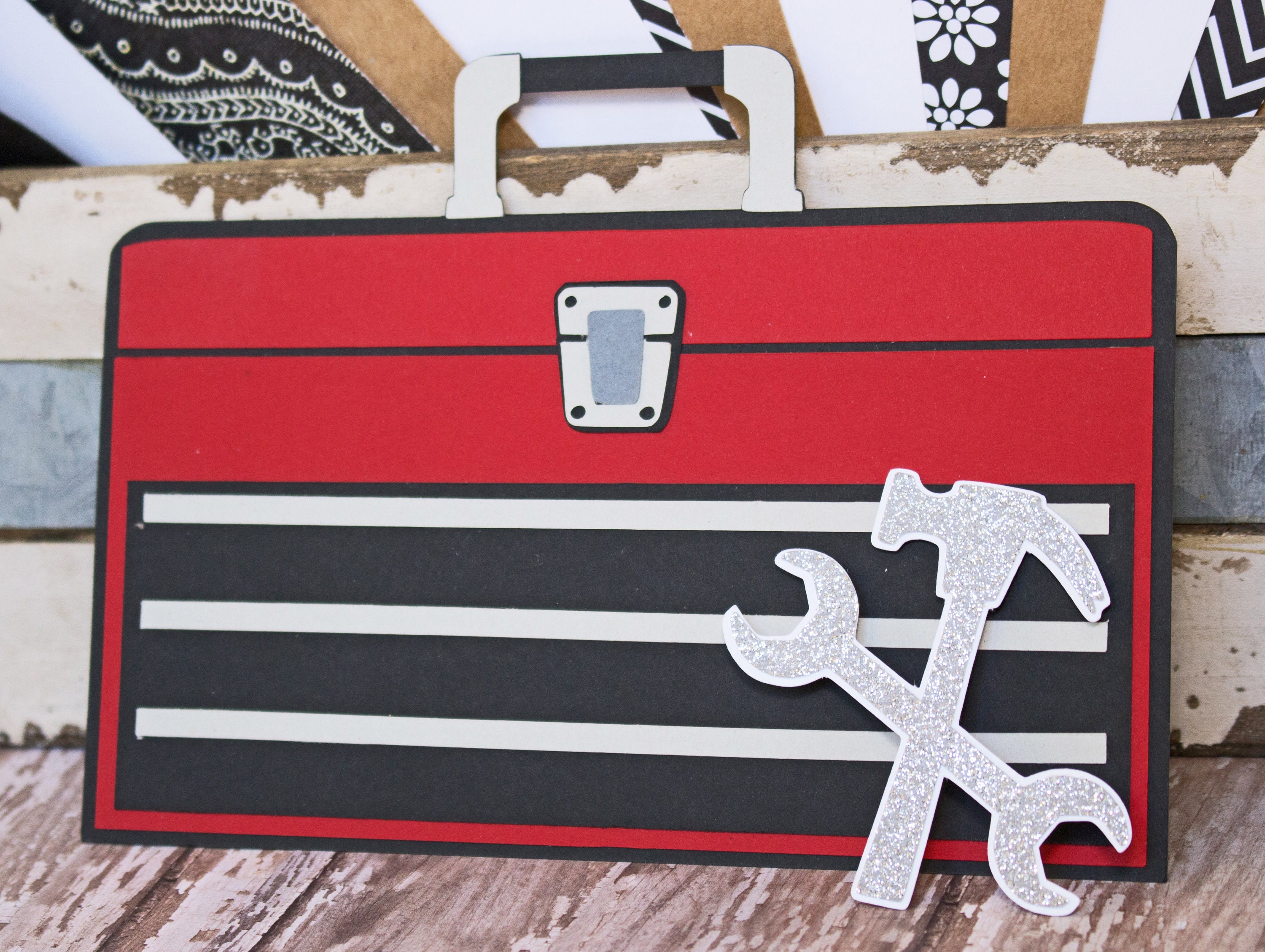 Toolbox Die Cut, Tool Die Cut, Craftsman Die Cut, Handyman Die Cut
