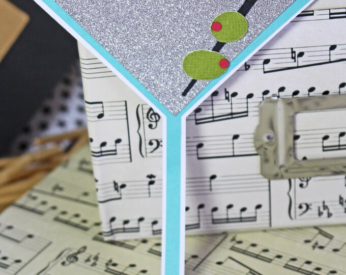 Martini Die Cut, Handmade Die Cut, Martini with Olives, Dirty, Martini Cocktail, Martini Scrapbook, Birthday Drink, Birthday Cocktail, Adult