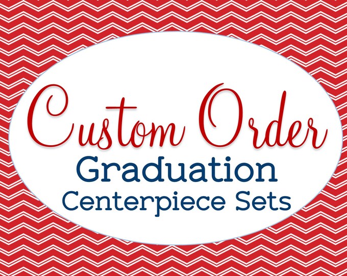 Choose Your Colors, Any Year, Graduation Centerpiece Decorations, Personalized Graduation Diecuts, Die Cuts on Bamboo Sticks, Custom Name