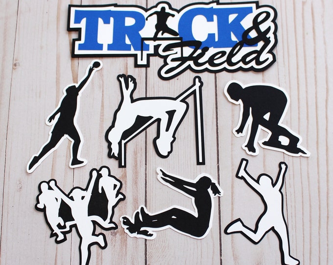 Custom Colors, Mens Ladies and Co-ed, Field and Track, Die Cut Sets, Scrapbook Embellishments, Track & Field Team, Layered Diecut Silhouette