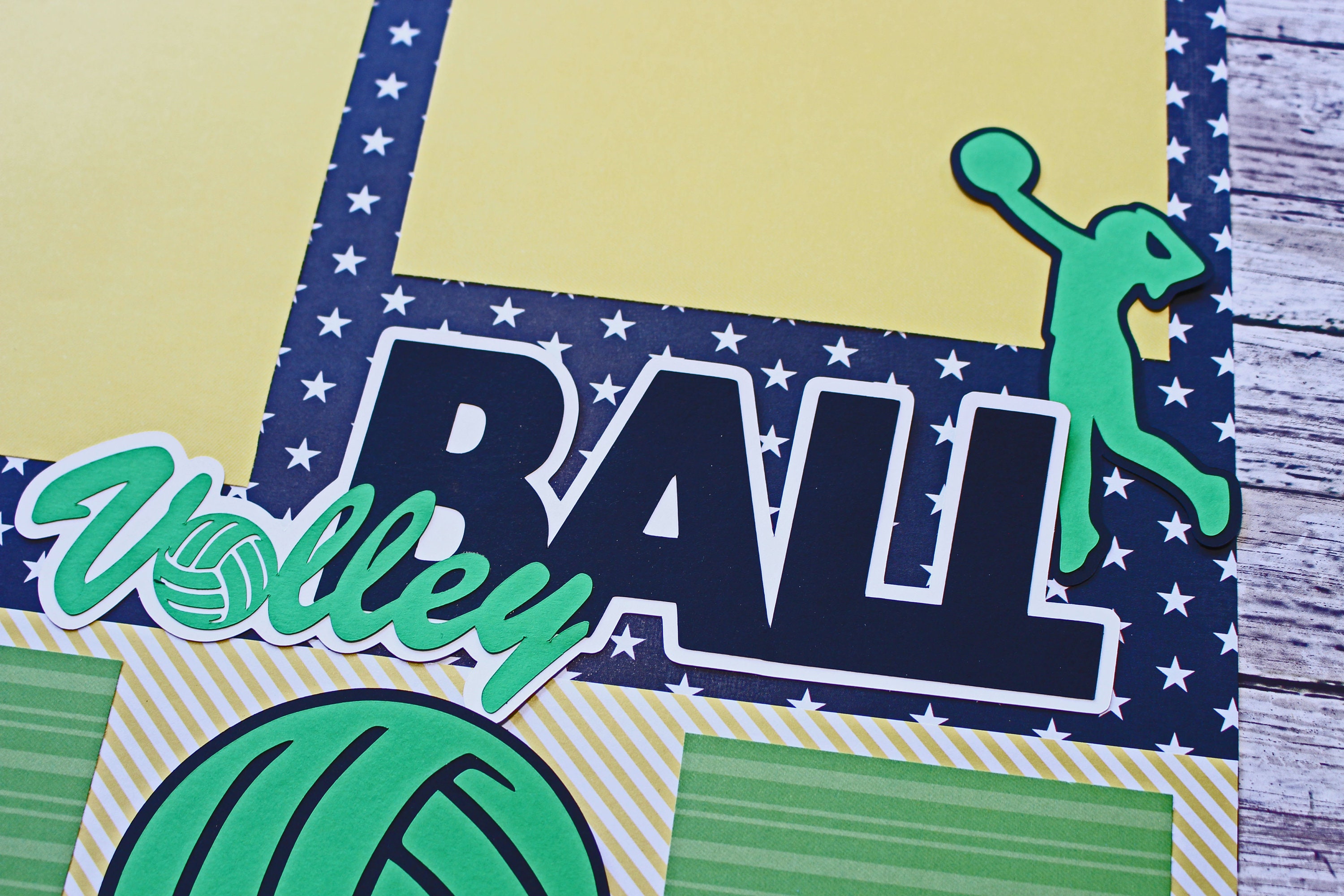 School Team Colors, Custom Made, Volleyball Scrapbook Page Set, Memory