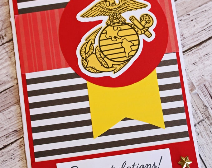 Marine Corps Card, Marine Corps Retirement, Marine Corps Promotion, Marine Graduation, Marine Retirement, Marine Promotion, Handmade Card