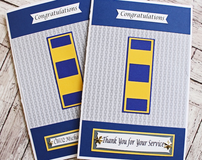 US Navy Promotion Card, Officer Warrant Officer or Enlisted, Custom Rank Promotion, Military Retirement Card, USN Navy Achievement Promotion