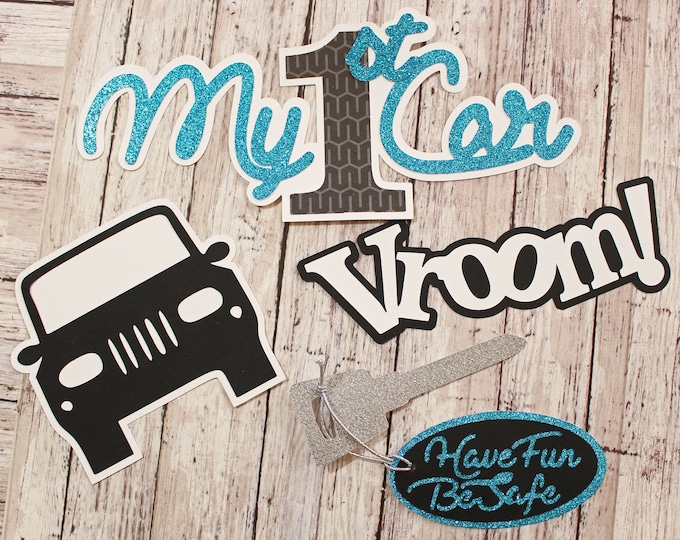 Personalized, Custom Colors, My First Car, Die Cut Set, Layered Scrapbook Embellishments, Teen Driver Diecuts, Hand Crafted, High School