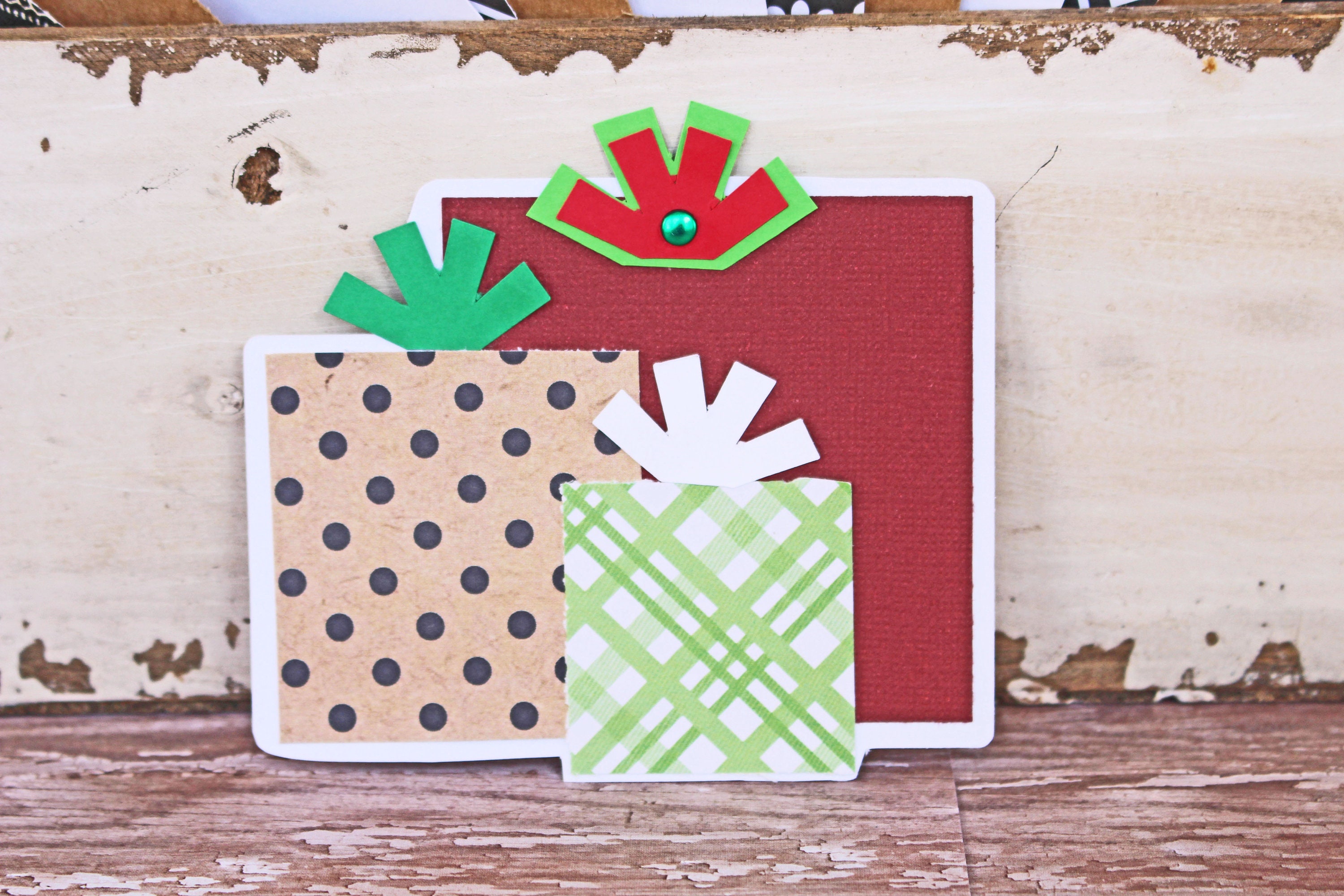 Christmas Present Die Cut, Layered Die Cut, Scrapbook, Embellishment, Christmas, Christmas Die