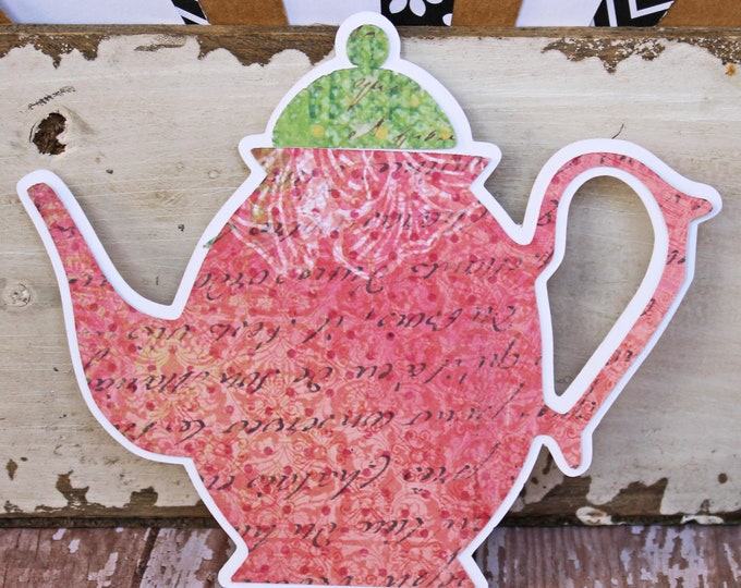 2 Teapot Die Cuts, Tea Party Scrapbook Set, Tea Time Die Cut, English Tea, Paper, Scrapbook Die Cut, Scrapbooking, Party Decor, Place Card