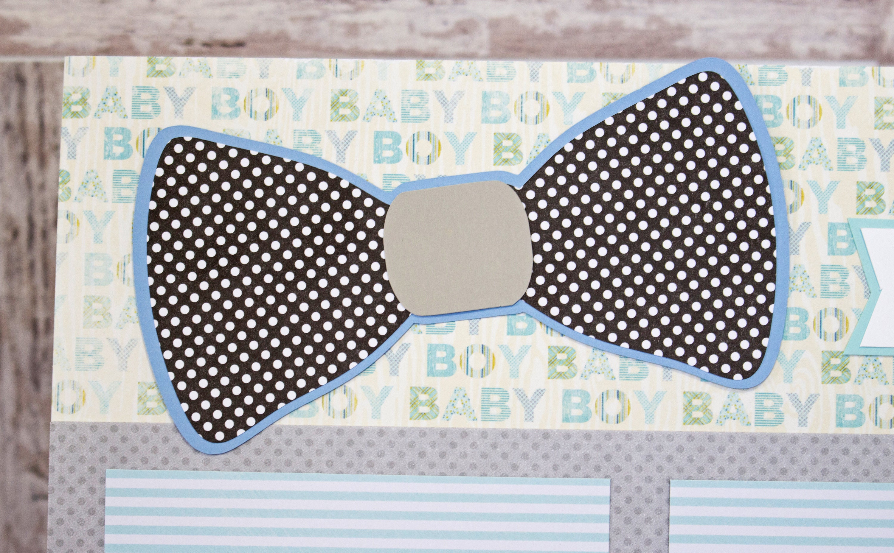 Any Color, Baby Boy Mustache, Handmade Scrapbook Page Set, Little Man  Stache, Custom Premade Kit, Personlized Memory Book, Baby Shower Gift