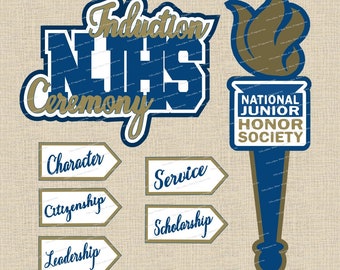 Digital Die Cut Set, National Junior Honor Society, Honor Student Clipart, NJHS Induction Ceremony, Academic Honors, NJHS Digital File Set