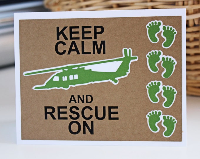 Keep Calm and Rescue On - HH60 Pavehawk, Green Feet, USAF Combat Rescue, TOML- Customizable