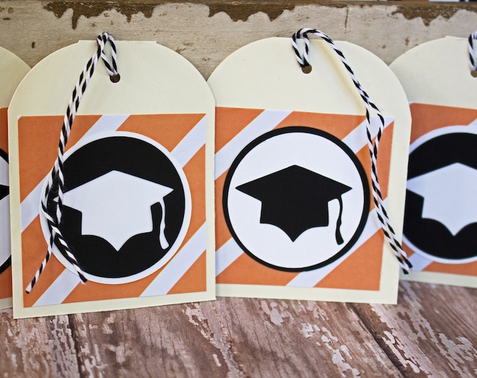 Set of 4, Graduation Tags, Handmade Gift Tags, Graduation Cap Tags, Gift Tags, Graduation Cap, Tags, Graduation, Party Favor Tag, Hang Tags