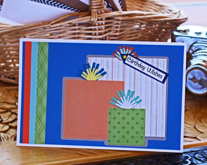 Custom, Colorful,  Birthday Presents Card, Boys Birthday Card, Colorful Presents Card, Colorful Kids Birthday Card, Primary Colors, Fun Card