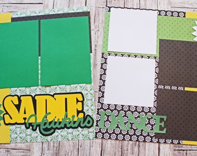 Any Color, Custom Sadie Hawkins Dance, Scrapbook Pages, Memory Book, High School Memories, Elegant Daisy Design,  Premade Sadies Dance Set