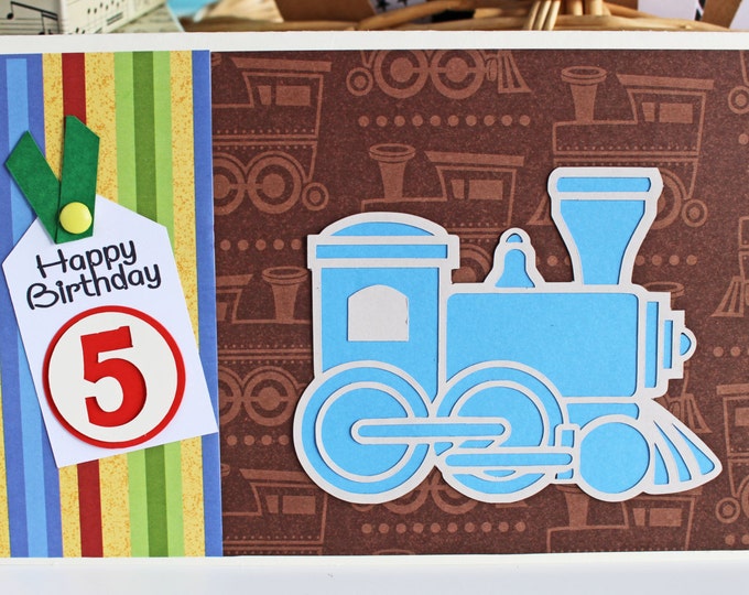 Custom Number Train Card, Train Birthday Card, Train Card for Kids, Boys Birthday, Girls Birthday, Handmade Greeting, Train Birthday Party