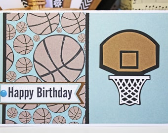 Custom Team Colors, Basketball Birthday Card, Basket Ball Player, BB Fan Gift, Party Theme, MVP Congrats, Congratulations Card,