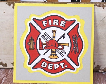 Fire Fighter Die Cut, Fire Dept Die Cut, Fireman Die Cut, Fire Department Die Cut, Firefighter Scrapbook, Fire House Die Cut, Embellishment