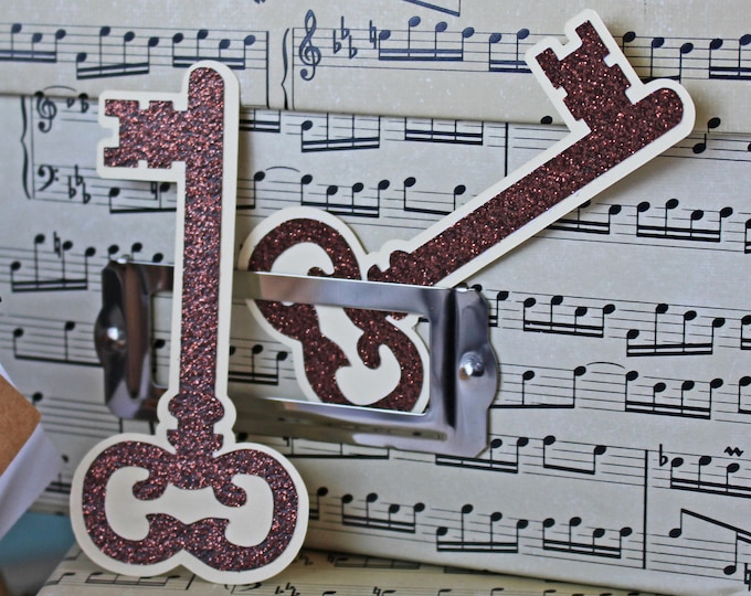 Set of 2, Antique Key Die Cut, Skeleton Key Die Cut, New Home Scrapbook, Housewarming Scrapbook, First Home Scrapbook, Handmade Die Cut, Key