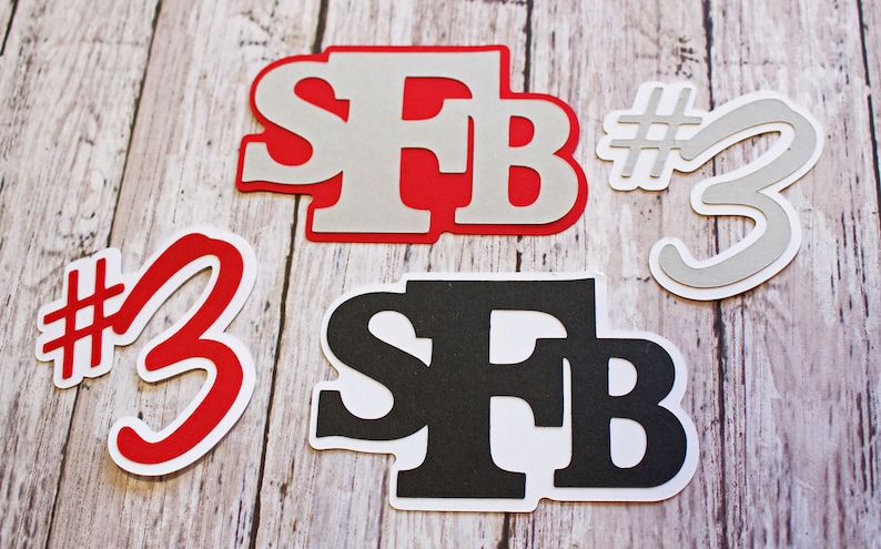 Team Colors Any Color Name Number Jersey # Personalized Name Youth Pro High School Handmade Diecuts Fully Customized Sports Die Cuts