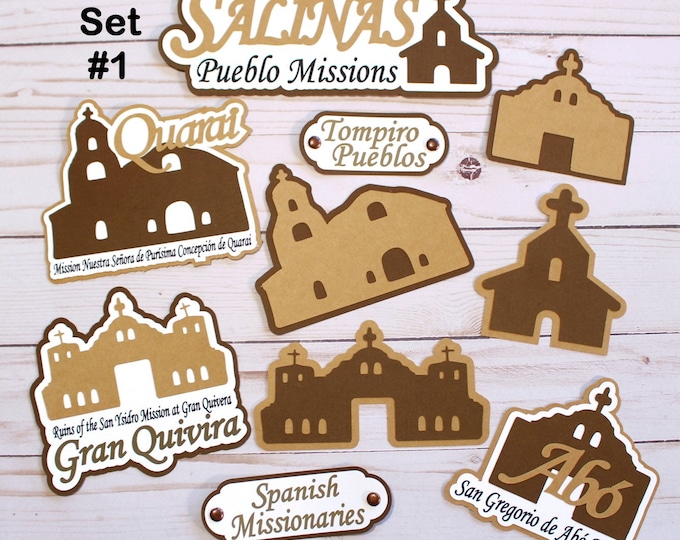 Build Your Own Set, Salinas Layered Die Cuts, New Mexico Travel, Pueblo Missions Diecuts, NM Mission Church, Pueblo Mission Church, History