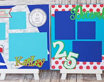 North Pole Themed Scrapbook Pages, Holiday Scrapbook, Pre-made Page Set, Layered Die Cuts, Christmas Wish, Letter for Santa, North Pole Mail