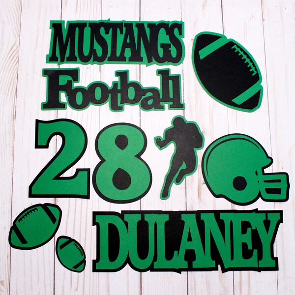 Any Color, Football Die Cut Set, Custom Set of 8, Team Color Theme, Player Name, Jersey Number, High School, College Sports, Locker Sign