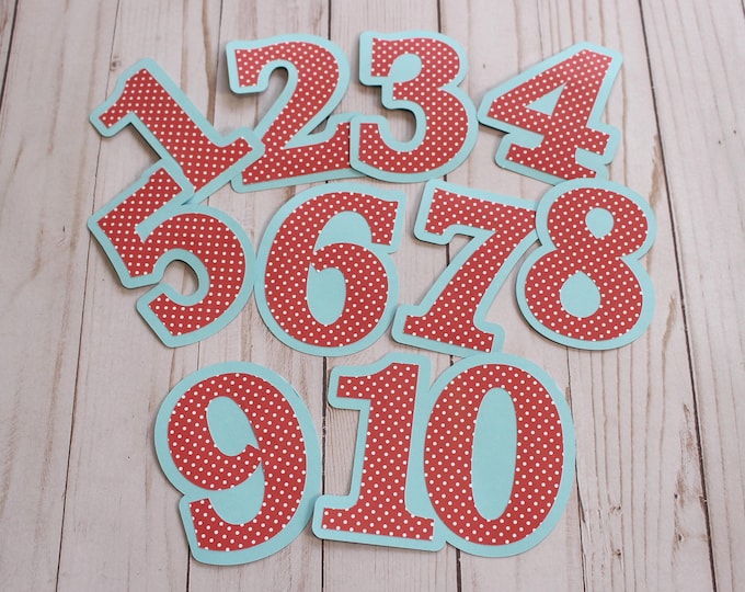Any Number and Font, Custom Colors and Patterns, Number Die Cuts, Layered Diecut Set, 12 Month, Baby Months, Birthday Number, Table Numbers